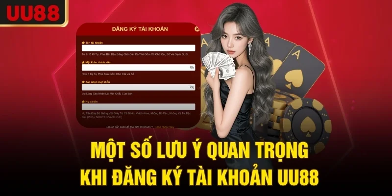 Một số lưu ý quan trọng khi đăng ký tài khoản UU88